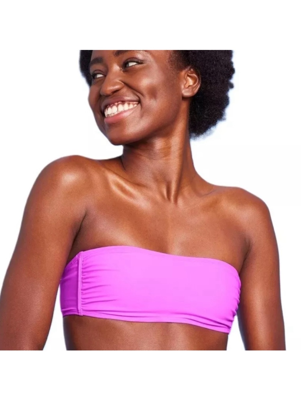 wild fable Strapless Bandeau Swim Top - Bright Pink